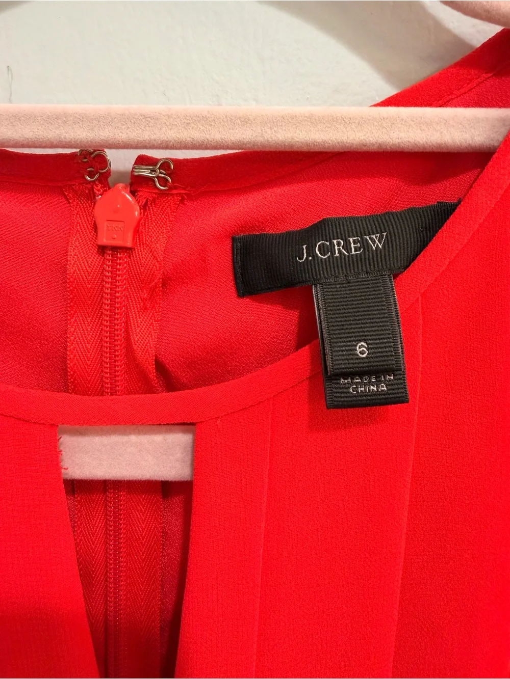 J.Crew Red Pleated Keyhole Halter Chiffon Mini Dress Cherry Tomato Summer Size 6